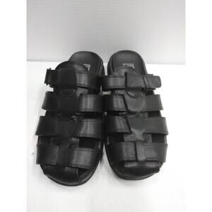 Faranzi Shoes Mens Size 9 Black Fisherman Sandals Slip On Strap Comfort